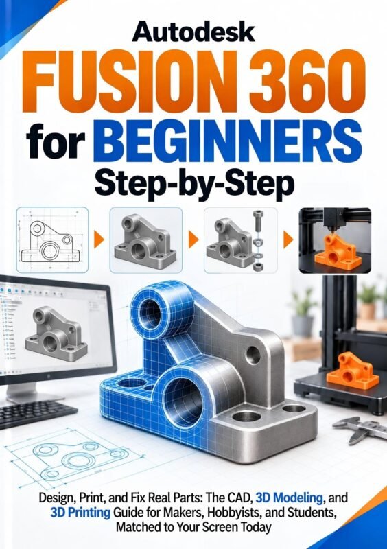 From Sketch to Real Parts: A Practical Fusion 360 Guide to CAD, 3D Modeling, Repair Design & 3D Printing for Makers ，Hobbyists, and Students, Matched to Your Screen Today