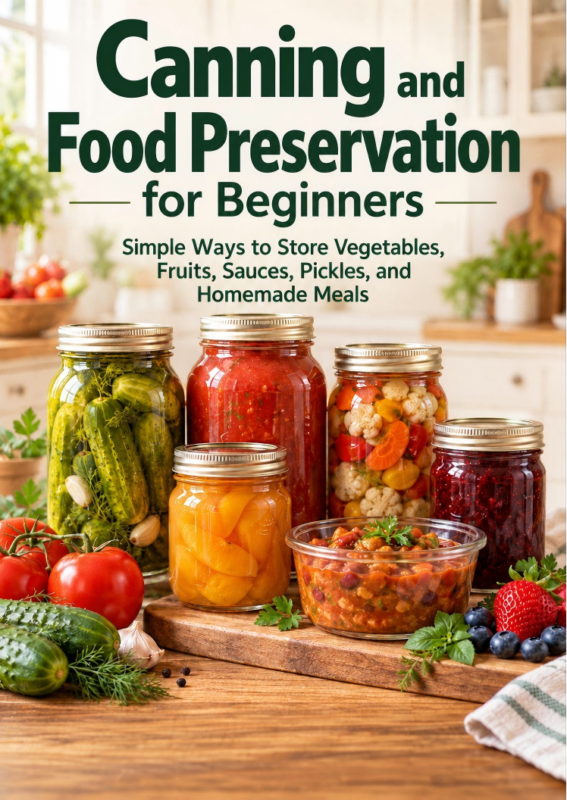 Canning and Food Preservation for Beginners: Simple Ways to Store Vegetables, Fruits, Sauces, Pickles, and Homemade Meals